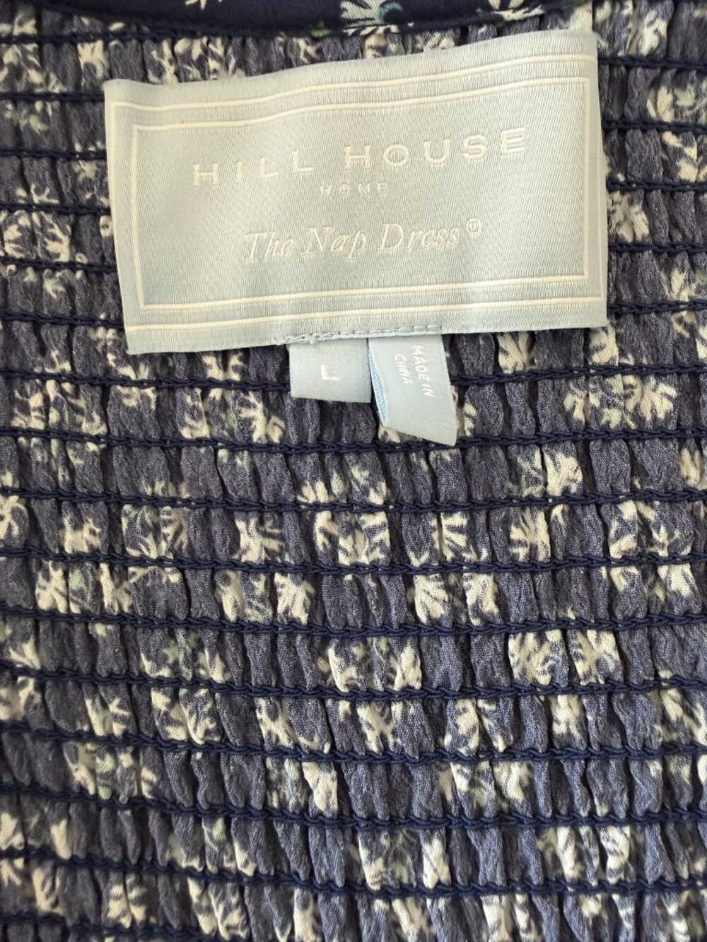 Hill House Home Nap Dress Louisa Posy Navy Crepe - Picture 4 of 5